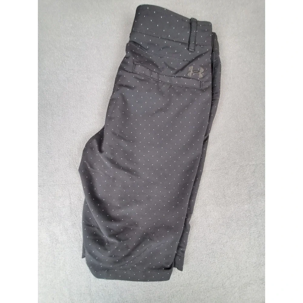 Under Armour Matchplay Golf Short HeatGear Loose Black W/ Polka Dot Mens 30 29.5